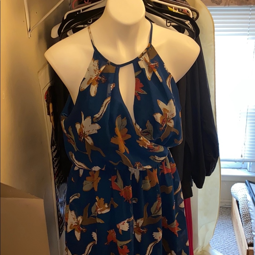 Blue floral summer dress